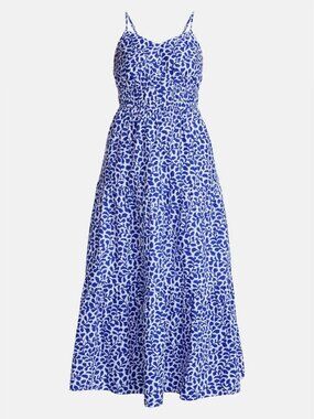 Excellent Condition, SZ M (8-10) 100 % COTTON, Maxi Dress, Blue Pattern